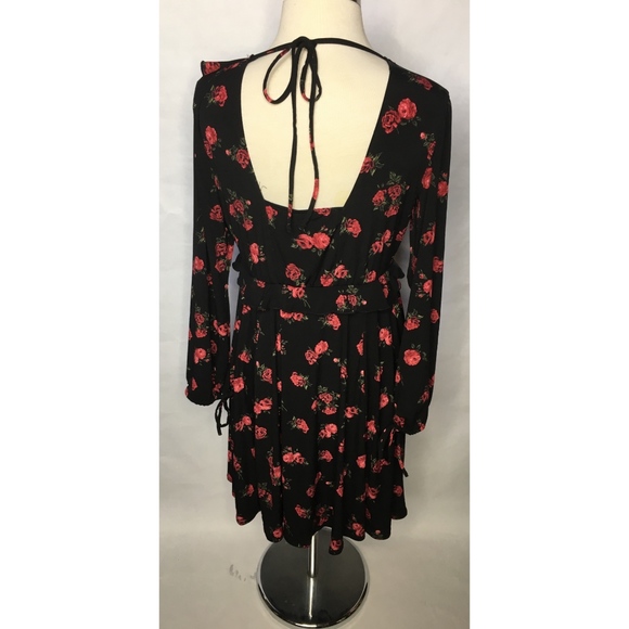 Torrid Black Floral Jersey Knit Skater Dress - Picture 4 of 7